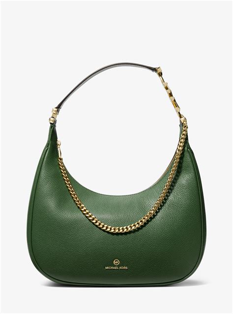 Piper Large Pebbled Leather Shoulder Bag.